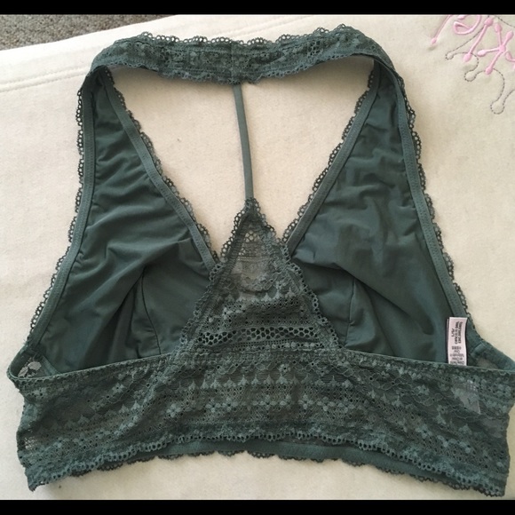 Victoria's Secret Olive Green Bralette over head. - Picture 2 of 4